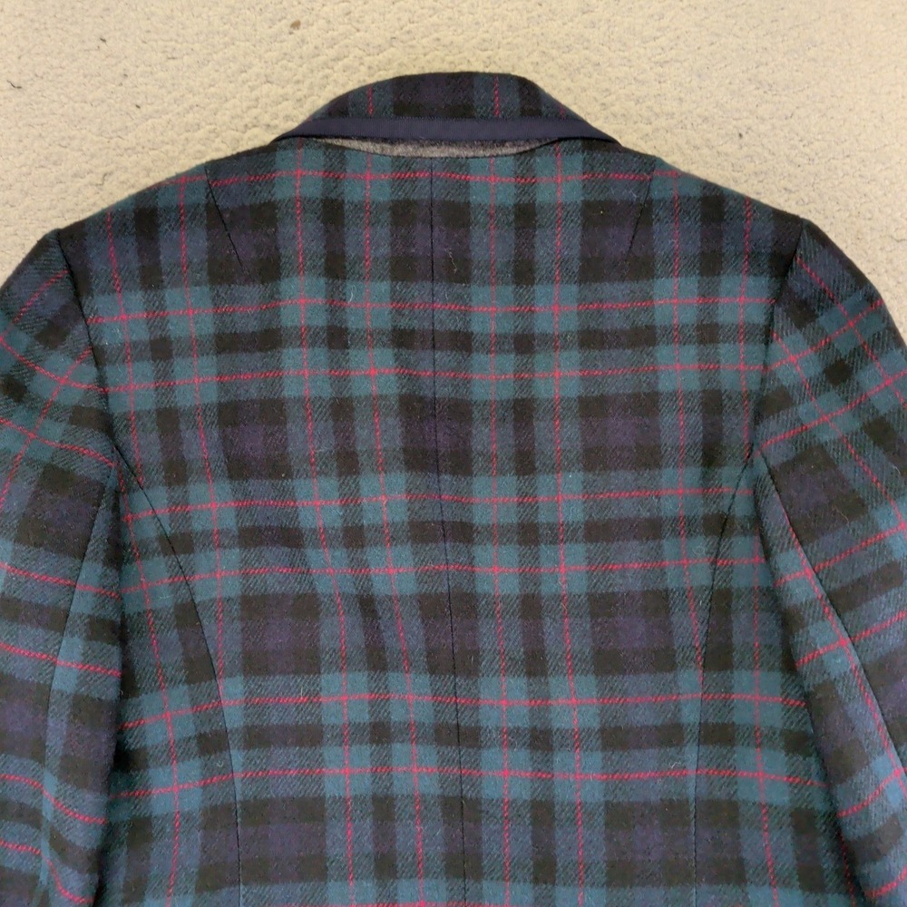 Talbots Womens‎ 10 Tartan Plaid Blazer Jacket Navy Wool Blend Career Scottish - Picture 9 of 9
